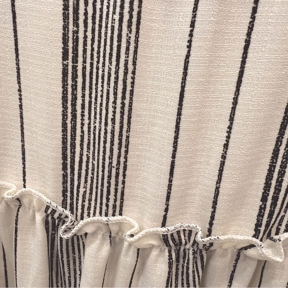 ODDY Beige with Black Stripes Peasant Style Top - Picture 6 of 7